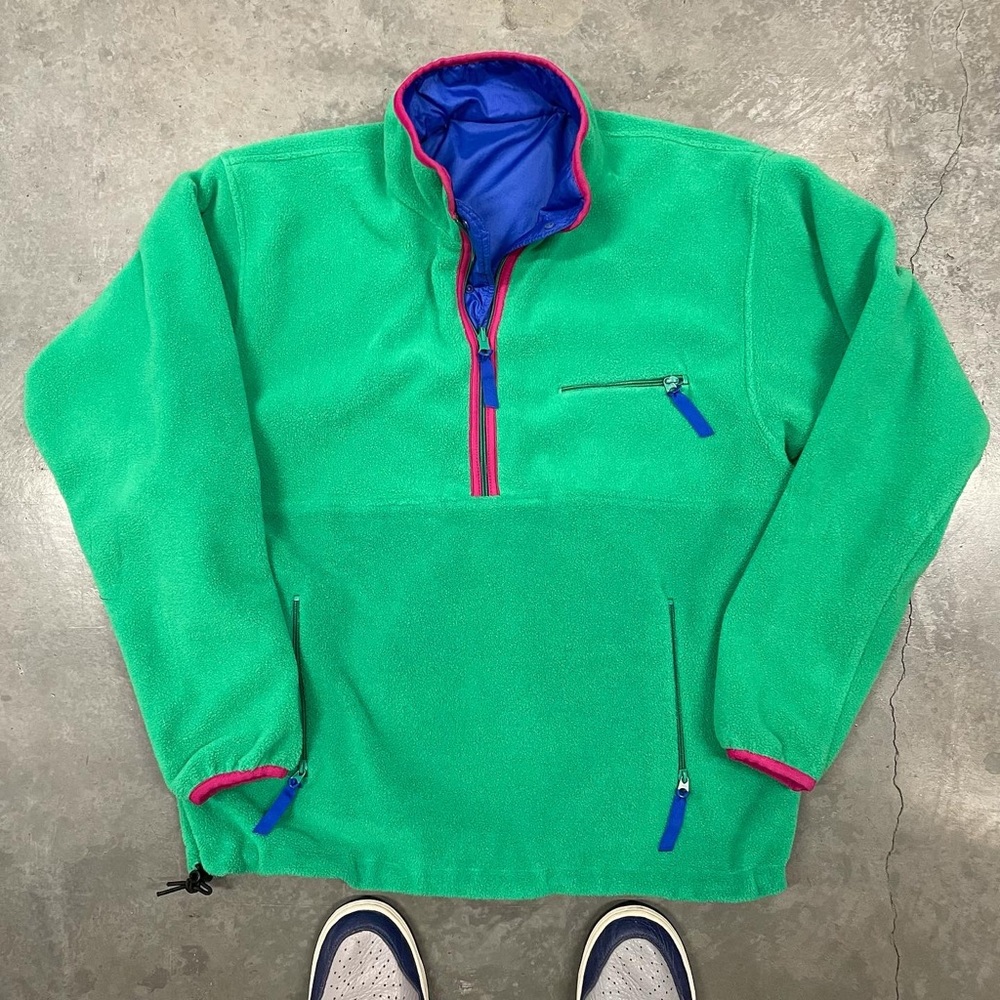 1988 Vintage Patagonia Glissade Reversible Fleece Jacket LARGE retro x deep pile